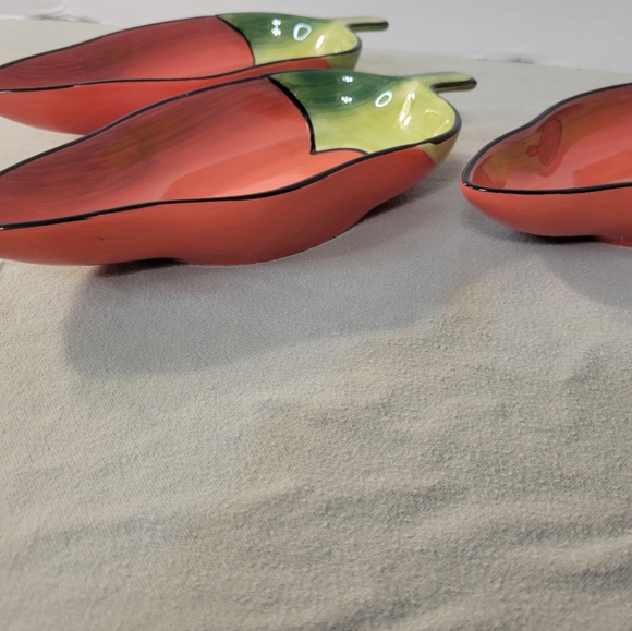 Set of 3 Vintage 1999 Clay Art Chili Fiesta Dip Bowls 🌶 A3 - Picture 2 of 9